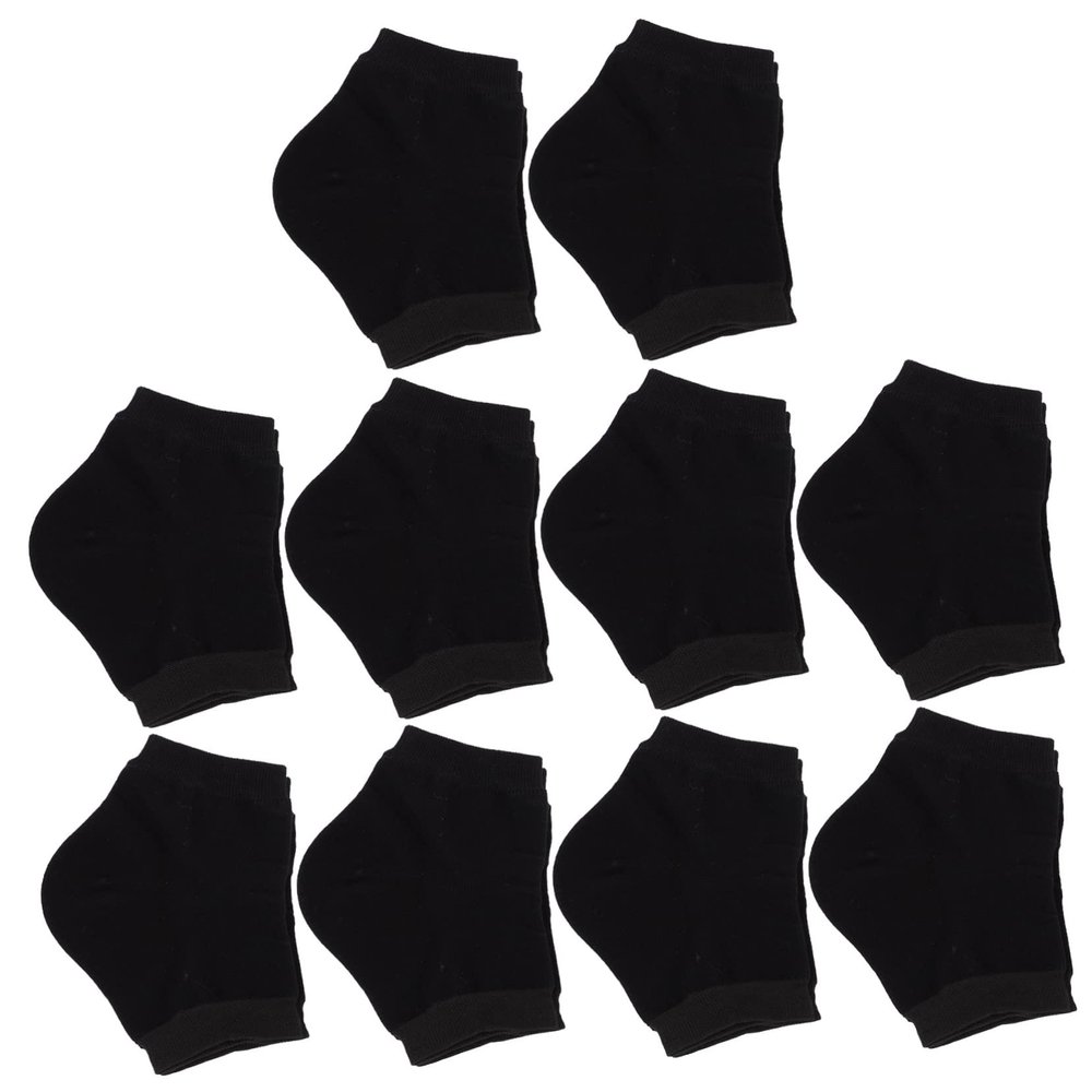 MUCKLILY 10Pairs Moisturizing Heel Protection Socks Crack Gel Sock Covers for Outdoor Use Reusable Toeless Foot Care for Softening and Heel Repair