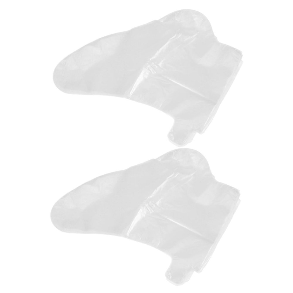 SOESFOUFU 100Pcs Disposable Plastic Foot Covers Moisturizing Socks for Feet Care Transparent Foot Wax Liners for Spa for Home Travel