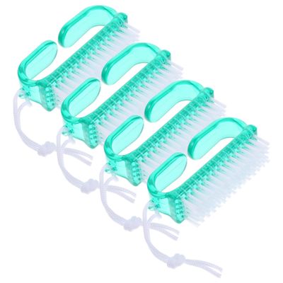 Vaguelly 4 Pcs Nail Scrub Brush Set Dual-Sided Cleaning Brush for Manicure and Pedicure Soft and Stiff Bristles Plastic Handle for Fingernail and Toenail Care