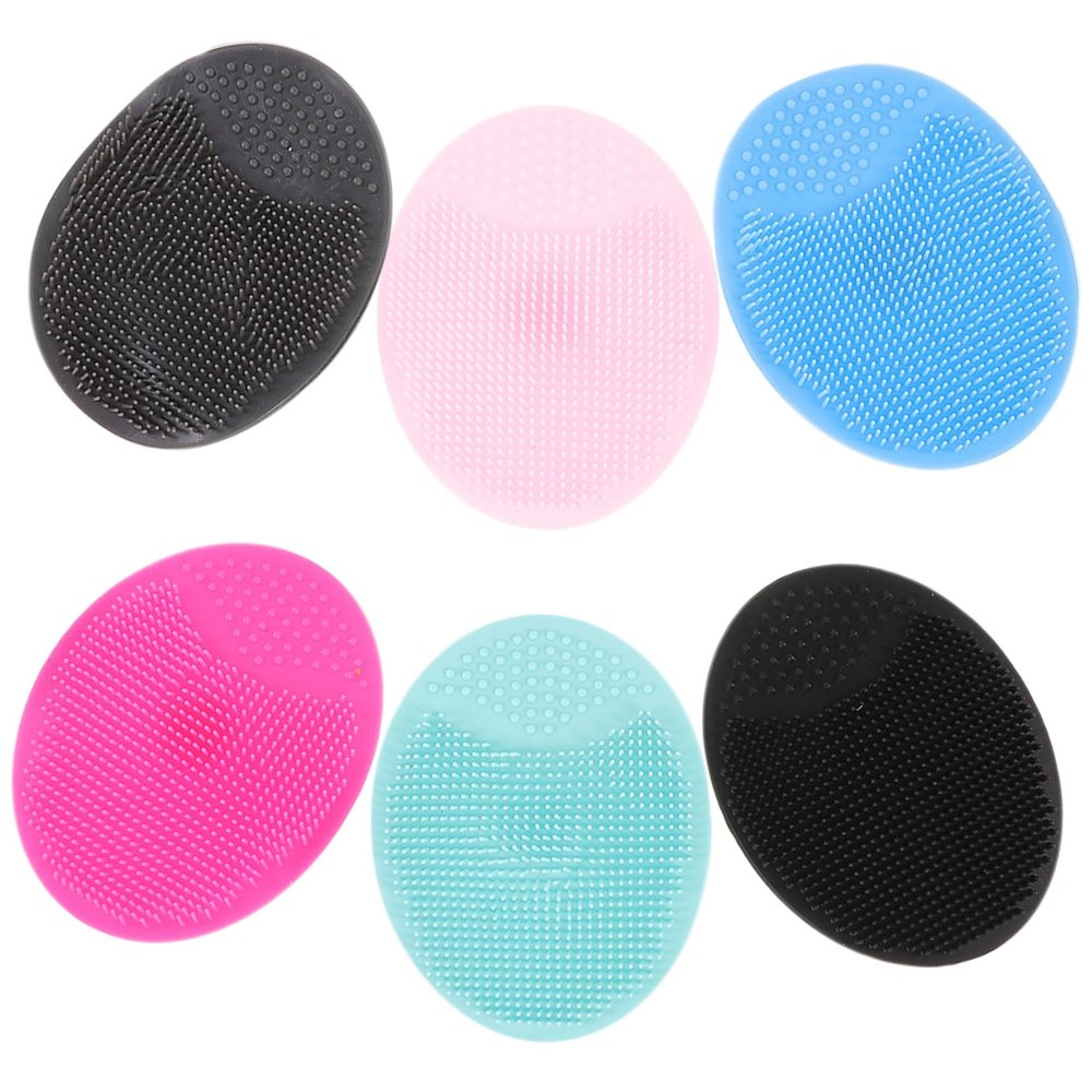 DEARMAMY 6Pcs Multifunctional Silicone Face Exfoliator Brush Deep Cleansing Gentle Facial Scrubbing Brush for Body Exfoliation
