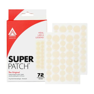 Super Patch Original-The Premier Hydrocolloid Acne, Pimple, Patch for diminishing Zits, Whiteheads Instantly; Overnight Healing of face and skin with Skin Conditioner & Antioxidant (72 count)