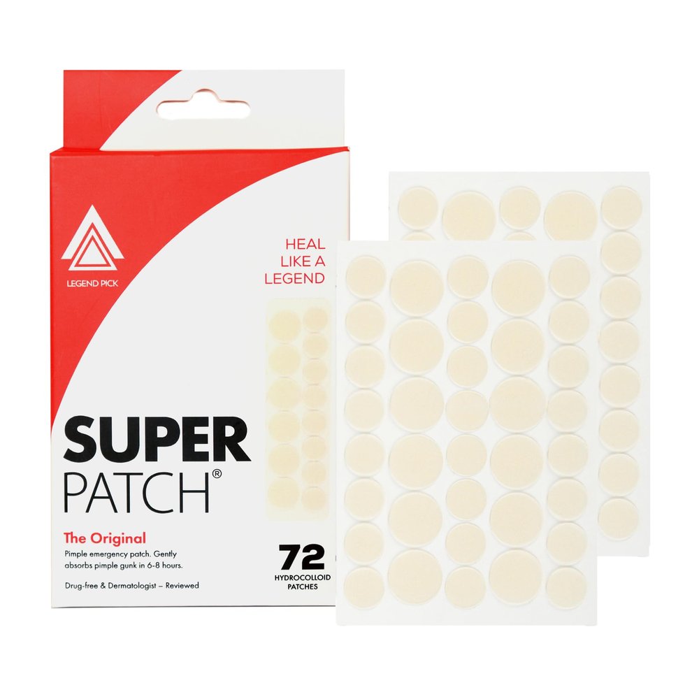 Super Patch Original-The Premier Hydrocolloid Acne, Pimple, Patch for diminishing Zits, Whiteheads Instantly; Overnight Healing of face and skin with Skin Conditioner & Antioxidant (72 count)