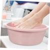 Homoyoyo 2pcs Medium Pink Plastic Wash Basins for Household Use Multifunctional Slip Foot Basin Durable view 3