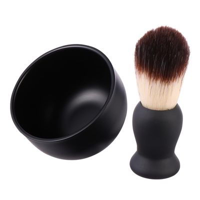 Beaupretty Men's Shaving Brush Set 2-Piece Beard Care Kit with Bowl Professional Beard Grooming Tools for Smooth Shaving for Sensitive Skin