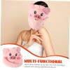 Beaupretty Facial Steamer Towel 5-Piece Coral Fleece Face Masks for Women Moisturizing Hot Face Towels for Spa and Home Use Cartoon Pig Design view 3