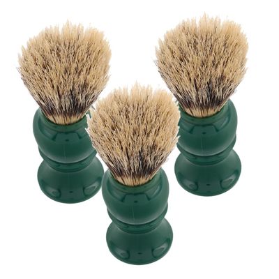 NIYANGLE 3pcs Men's Shaving Brush Set Portable Facial Care Tool Soft Bristles Wooden Handle for Daily Grooming