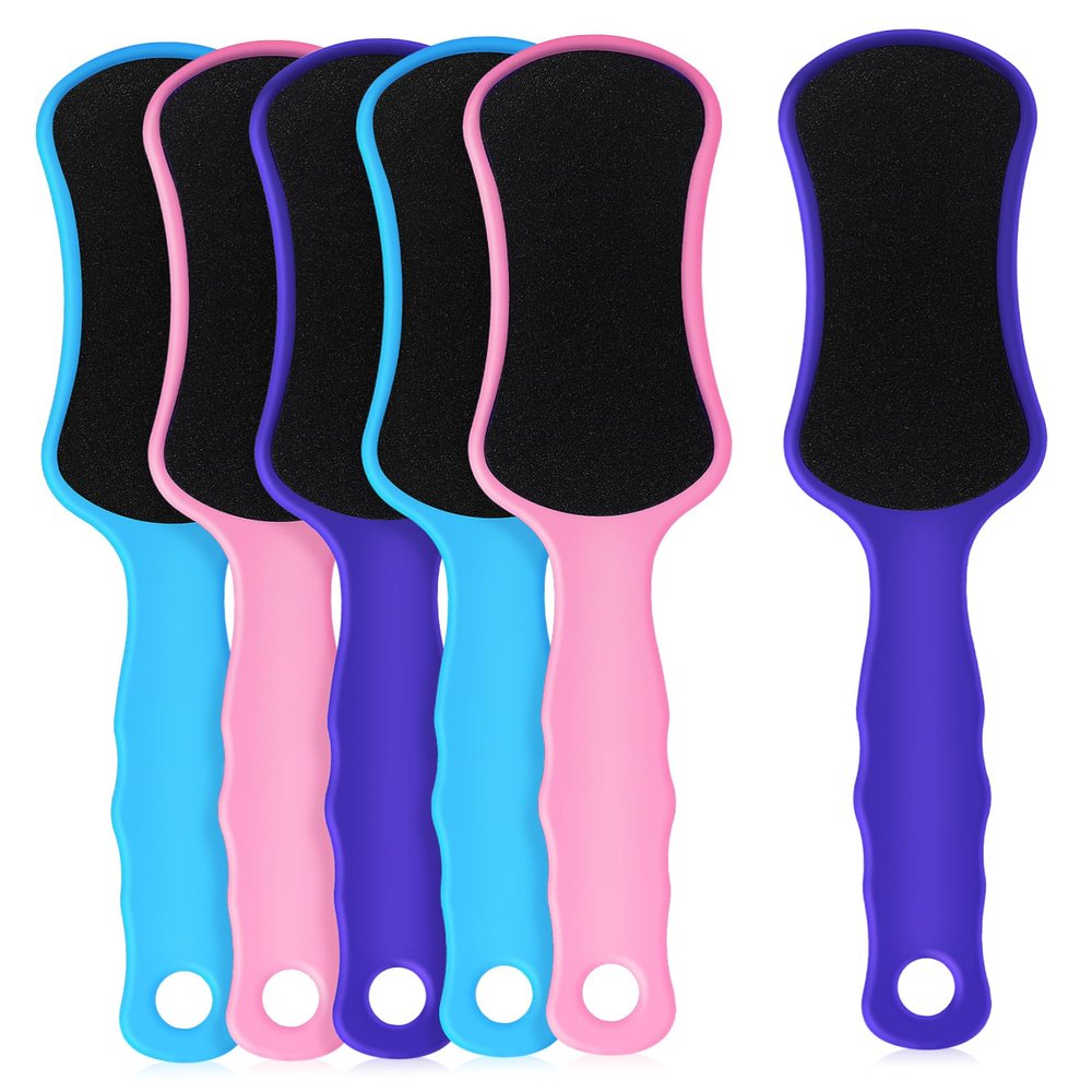COLLBATH 6 Pcs Foot File Double Sided Dead Skin Exfoliator Tools for Soft Feet Travel Friendly with Easy Clean Design Includes and Options