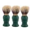 Beavorty 3pcs Wooden Handle Beard Brush Set Men Shaving Foam Applicator Soft Bristles Grooming Brush for Facials and Soaps view 1