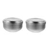 HONITANO 2pcs Stainless Steel Shaving Bowl for Men Durable Shaving Cream and Soap Bowl with Lid for Home and Barber Use Silver view 2