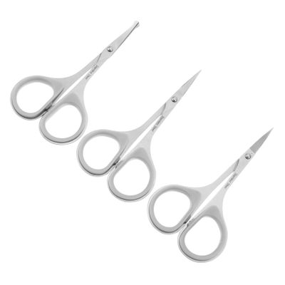 Healvian 3pcs Beard Shaper Scissors Stainless Steel Eyebrow Trimmer Makeup Scissors