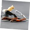 FRCOLOR Professional Barber Razor Wooden Handle Stainless Steel Manual Shaving Razor for Men Replacement Blade Compatible S23 view 3