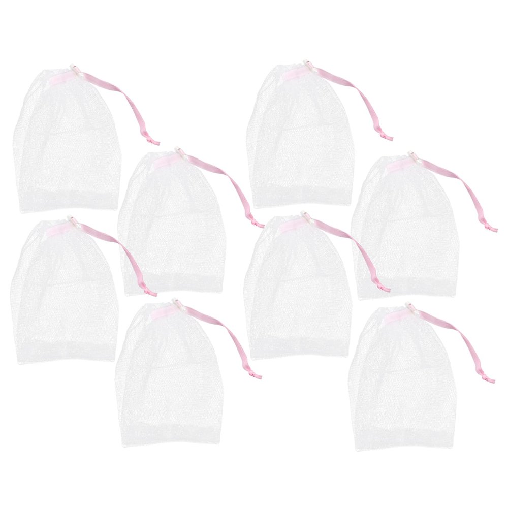ADOCARN 8pcs Net Sponge Facial Cleansing Net Exfoliating Soap Cleaning Soap Pouch Bubble Mesh Pouch