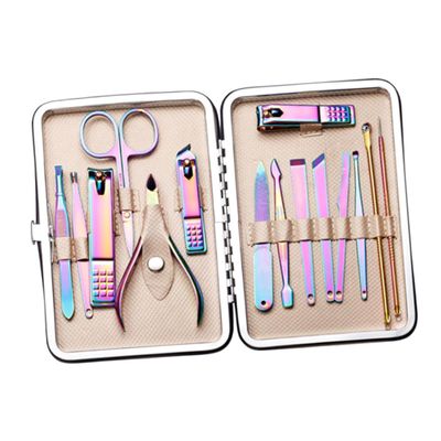 Beaupretty Stainless Steel Nail Clippers Set Manicure Pedicure Kit Scissors File for Men Women