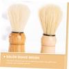 DINHEAROM Wooden Handle Shaving Brush Set 2pcs Beard Brush Boar Bristles for Men Salon Quality Shave Accessories for Wet Shaving and view 2