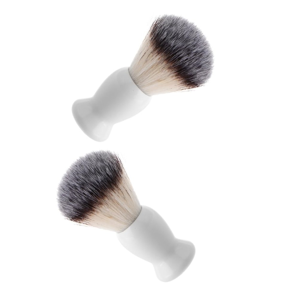 CALLARON 2pcs Ergonomic Beard Brush for Men Cleaning Shaving Brush Plastic Handle Beard Grooming Tool