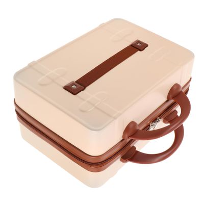 FOMIYES Travel Makeup Case Brush Organizer Vintage Mini Suitcase Portable Makeup Organizer Bag Abs Material Sturdy and Spacious for Travel Daily Use