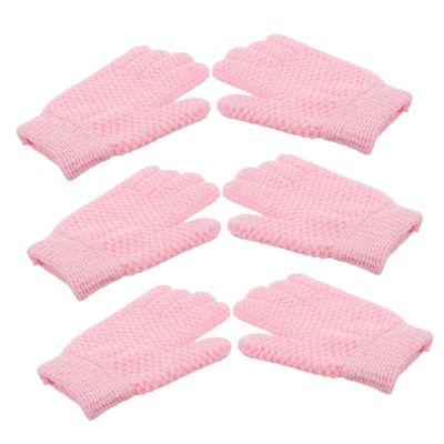 Beavorty Double-Sided Exfoliating Shower Gloves 3 Pairs Heavy Duty Nylon Scrubbing Mitts for Deep Cleansing Body Scrubber for Men and Women for Spa and Home Use