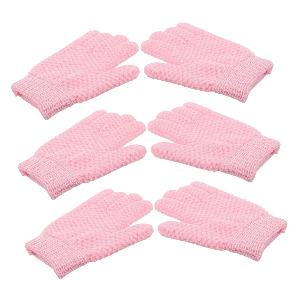 Beavorty Double-Sided Exfoliating Shower Gloves 3 Pairs Heavy Duty Nylon Scrubbing Mitts for Deep Cleansing Body Scrubber for Men and Women for Spa and Home Use