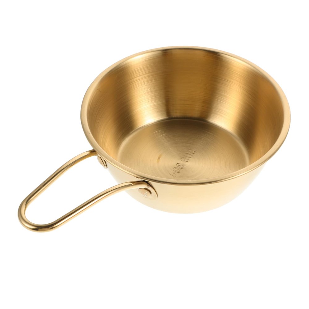 Men Shaving Soap Cup with Gold Handle Durable Stainless Steel Wet Shaving Mug for Cream Multifunctional Grooming Tool