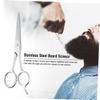 Happyyami Stainless Steel Beard Scissors for Precise Grooming Durable Hairdressing Tool for Men Women Eyebrow and Beard Care Accessory Silver view 2