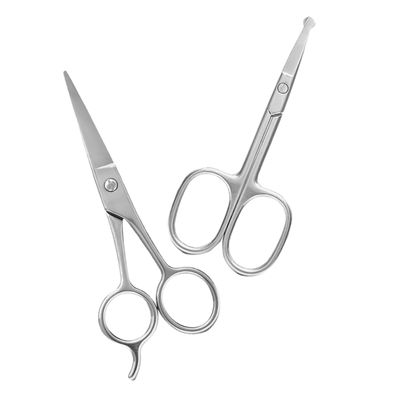 Didiseaon 2pcs Stainless Steel Nose Hair Scissors Rounded Tip Grooming Tool for Precision Trimming of Facial Hair Eyebrows and Beard Safe and Durable Grooming Kit for Home and Travel