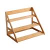3-Tier Spice Display Rack Makeup Organizer Solid Wood Cosmetic Shelf Multifunctional Cupcake Perfume Holder for Living Room 16.54x11.42x12.99 Inch view 2