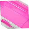 DIYEAH 2pcs Mini Makeup Suitcase Portable False Eyelash Storage Organizer with Adjustable Dividers for Women Compact Travel Cosmetic Case Pink Rose Red view 3