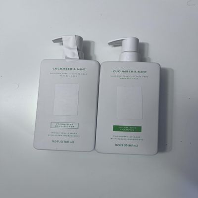 Cucumber & Mint Strengthening Shampoo and Conditioner Set, 16.5 fl oz Each, Sulfate-Free, Natural Ingredients, All Hair Types