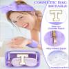 Gift Sets for Women, Initial Makeup Bag with Makeup Brush Set Bachelorette Party Favors, Purple Spa Kit with Skincare Headbands Wrist Bands Sleepover Party Supplies Gifts for Teen Girls Bridesmaid T view 3