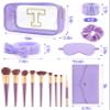Gift Sets for Women, Initial Makeup Bag with Makeup Brush Set Bachelorette Party Favors, Purple Spa Kit with Skincare Headbands Wrist Bands Sleepover Party Supplies Gifts for Teen Girls Bridesmaid T view 4