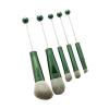 5 Piece Eye Brush Collection with Soft Synthetic Fiber for DIY Eyebrow Use Green Makeup Brushes Set view 2