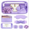Gift Sets for Women, Initial Makeup Bag with Makeup Brush Set Bachelorette Party Favors, Purple Spa Kit with Skincare Headbands Wrist Bands Sleepover Party Supplies Gifts for Teen Girls Bridesmaid Y view 1