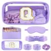Gift Sets for Women, Initial Makeup Bag with Makeup Brush Set Bachelorette Party Favors, Purple Spa Kit with Skincare Headbands Wrist Bands Sleepover Party Supplies Gifts for Teen Girls Bridesmaid Q view 1