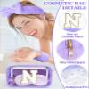 Gift Sets for Women, Initial Makeup Bag with Makeup Brush Set Bachelorette Party Favors, Purple Spa Kit with Skincare Headbands Wrist Bands Sleepover Party Supplies Gifts for Teen Girls Bridesmaid N view 3