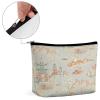 Zengzll Blue And White Ancient Chinese Folk Chinoiserie Style Portable Cosmetic Bag Multifunction Storage Pouch PU Makeup Bag, Stationery Organizer with Zipper for Reunion Office view 3