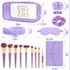 Gift Sets for Women, Initial Makeup Bag with Makeup Brush Set Bachelorette Party Favors, Purple Spa Kit with Skincare Headbands Wrist Bands Sleepover Party Supplies Gifts for Teen Girls Bridesmaid R view 4