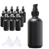 12Pack 120ml Matte Black Glass Pump Bottle with Black Pump Dispenser,4oz Small Dispenser, Travel Size Refillable Botttles For Lotions,Sercums,Essential Oils view 1