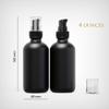 12Pack 120ml Matte Black Glass Pump Bottle with Black Pump Dispenser,4oz Small Dispenser, Travel Size Refillable Botttles For Lotions,Sercums,Essential Oils view 3
