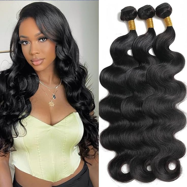 16A Human Hair Bundles 16 18 20 Inch Body Wave 300g Unprocessed Brazilian Virgin Hair 3 Bundles Deals Human Hair Extensions Quick Weave Human Hair Natural Black Color