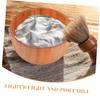 Anneome Wooden Shaving Soap Bowl for Men Portable Beard Container Stylish Lathering Tool for Bathroom Travel Wooden Mixing Bowl for Smooth Shaving view 3