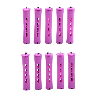 10 Pieces Hair Perm Rods Cold Rods with Rubber Bands and Cover for Women Girls Salon Barber Home Use Hairdressing Styling Tools