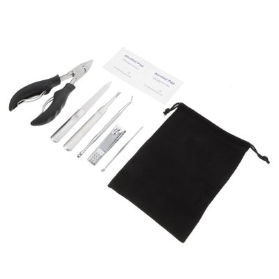 KAILIKETIY 7pcs Ultra Sharp Edgy Straight Toenail Clipper Manicure Pedicure Grooming Kit Stainless Steel Nail Trimmer Scissors