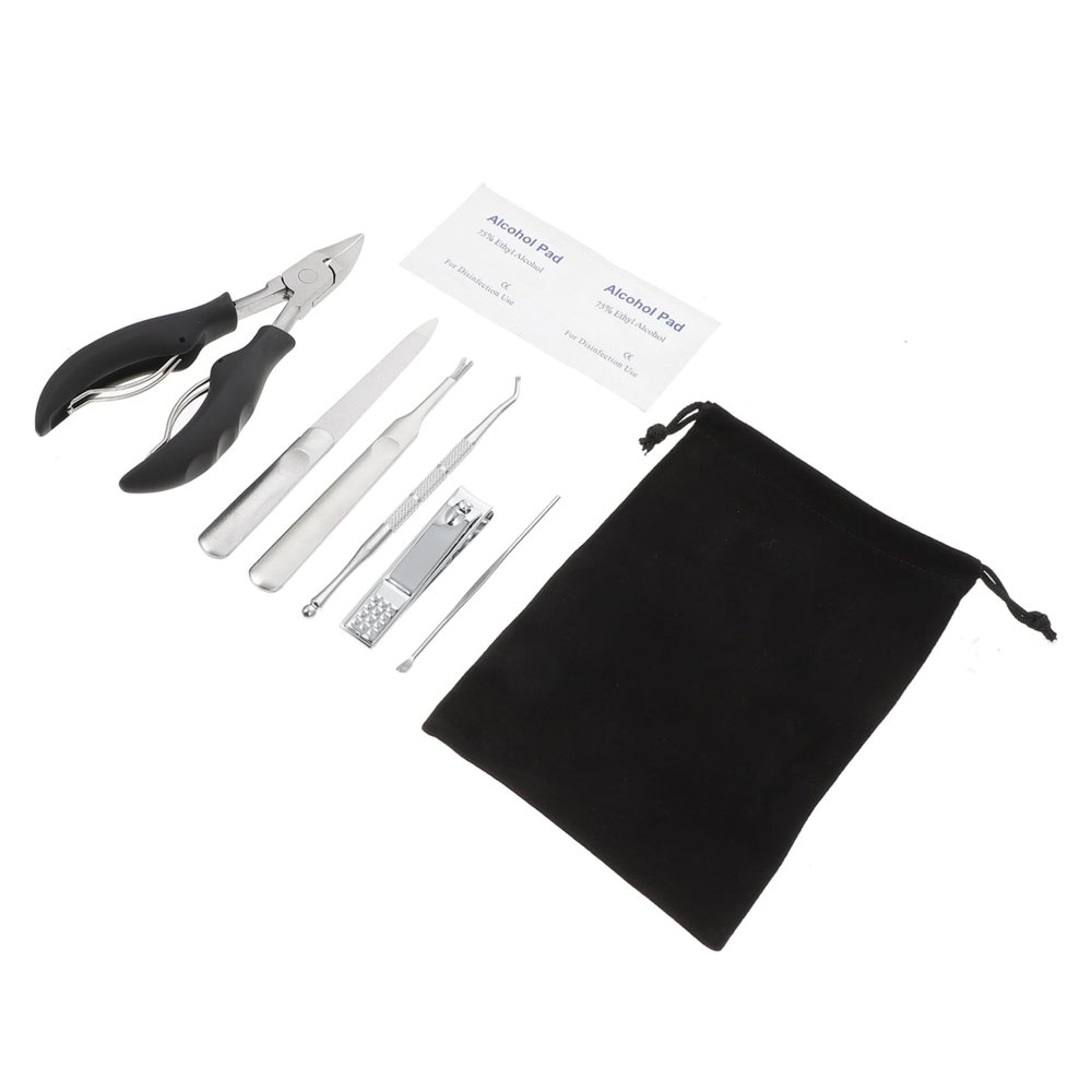 KAILIKETIY 7pcs Ultra Sharp Edgy Straight Toenail Clipper Manicure Pedicure Grooming Kit Stainless Steel Nail Trimmer Scissors