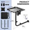 Service Tray SPA Storage Tray Barber Chair Tray Adjustable Height 360 Rotatable Metal Tray for Hair Salon Tools view 4