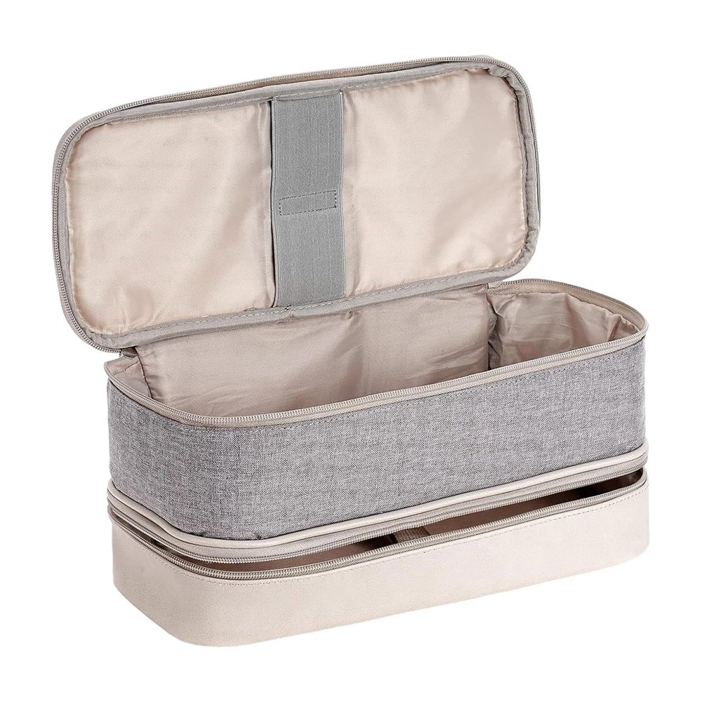 Double Layer Hair Dryer Storage Bag with Handle - Portable Hairdressing Tools Case for Travel, Business Trip, Salon - 13.39x8.66x1.97 Inch