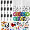 86 Pcs Soccer Party Favors for Gils, 12 Soccer Mini Detangler Brush, Satin Soccer Scrunchies Hair Ties, Makeup Bags and Stickers Soccer Accessories Gifts for World Cup Birthday Party Decoration view 1