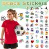 86 Pcs Soccer Party Favors for Gils, 12 Soccer Mini Detangler Brush, Satin Soccer Scrunchies Hair Ties, Makeup Bags and Stickers Soccer Accessories Gifts for World Cup Birthday Party Decoration view 2