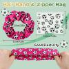 86 Pcs Soccer Party Favors for Gils, 12 Soccer Mini Detangler Brush, Satin Soccer Scrunchies Hair Ties, Makeup Bags and Stickers Soccer Accessories Gifts for World Cup Birthday Party Decoration view 4