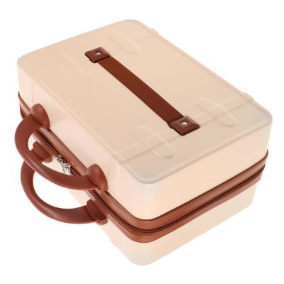 FOMIYES Vintage Makeup Suitcase 14-Inch Mini Carrying Case for Women Portable Travel Cosmetic Organizer Handle Elegant Luggage Vanity Case for Daily Use
