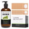 Castor Oil Patches Kit 30 Pack, With 8 oz Organic Cold Pressed Castor Oils, Comfortable Organic Cotton Castor Oil Pack Wrap for Stomach, Belly Button and Liver Detox Ect, Easy of Use and Hygienic view 1